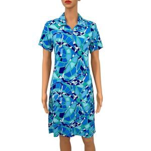 Gottex Lifestyle UPF 50+ Golf Dress Size S Porto Fino Blue Cooling Pockets Zip
